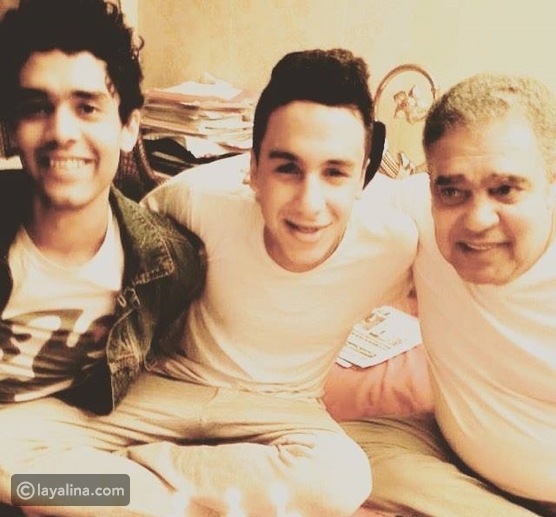 سامي العدل مع ابنيه أحمد وخالد
