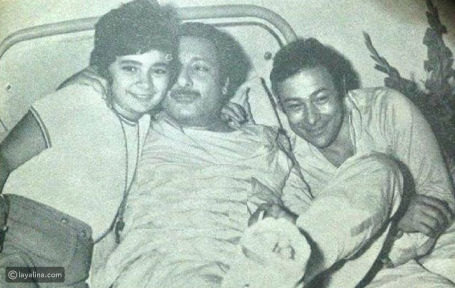باكينام مع والدها أحمد رمزي وصديق عمره الفنان الراحل رشدي أباظة