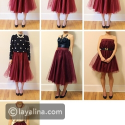 تنورة تل مع بلايز متنوعة