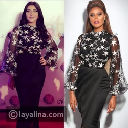 شهد الياسين وهند البحرينية بنفس الفستان المنقوش