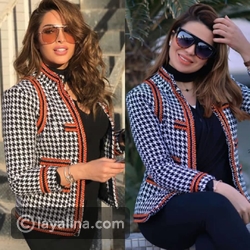 فوز الفهد وأريج بتفس الجاكيت الكاروه