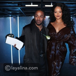 فستان ريهانا Rihanna اللاتيكس في حفل جوائز Grammy Awards 2018