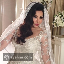 الإعلامية لجين عمران بفستان الزفاف