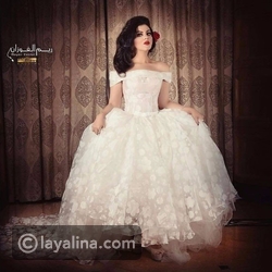 حليمة بولند بفستان الزفاف من جلسة تصوير