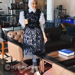 طرق مميزة مختلفة لارتداء الحجاب الأبيض على طريقة دلال الدوب