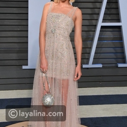 مارغو روبي بفستان من الشيفون المطرز المنسدل مع طبقة داخلية لامعة قصيرة