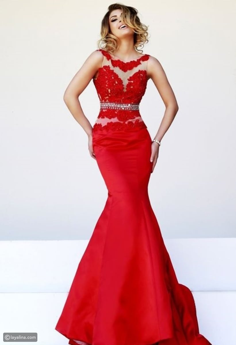 مجموعه فساتين باللون الاحمر لسهرات