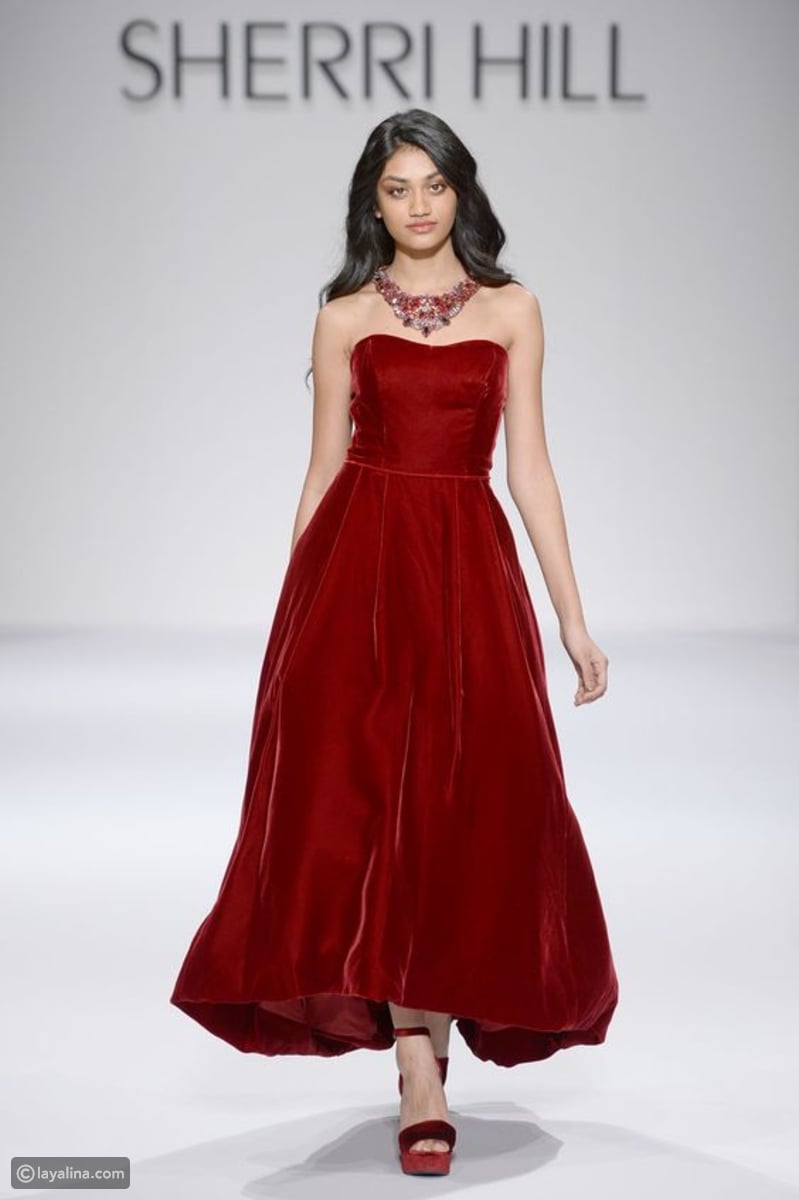 مجموعه فساتين باللون الاحمر لسهرات