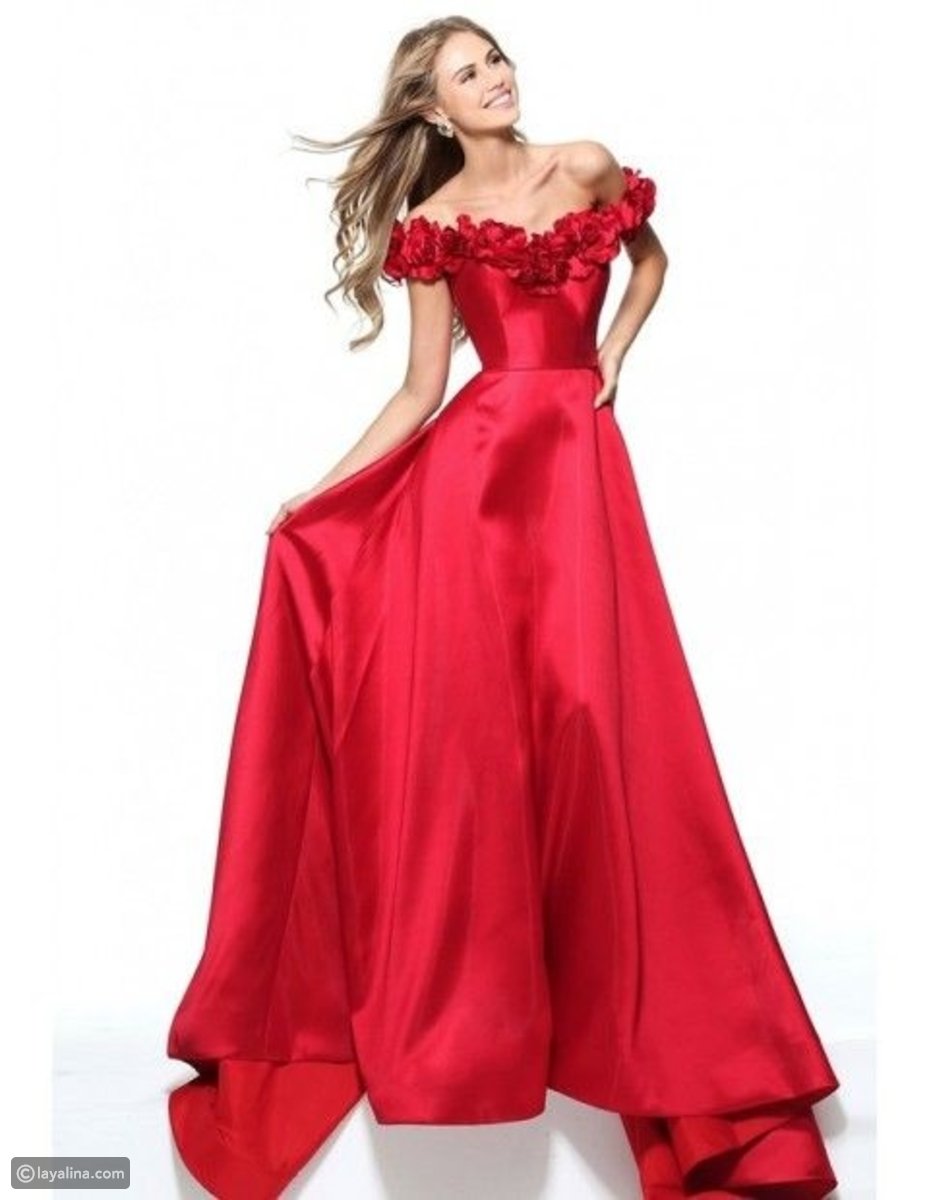 مجموعه فساتين باللون الاحمر لسهرات