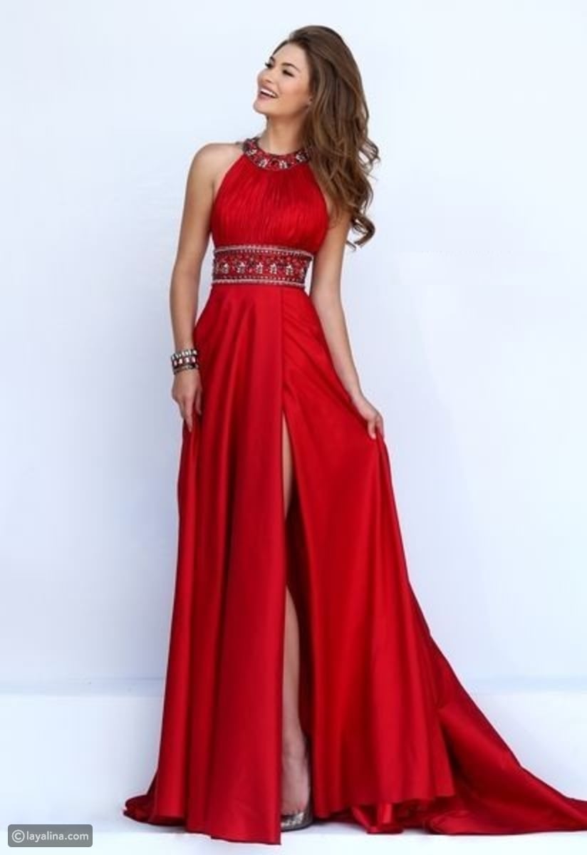 مجموعه فساتين باللون الاحمر لسهرات