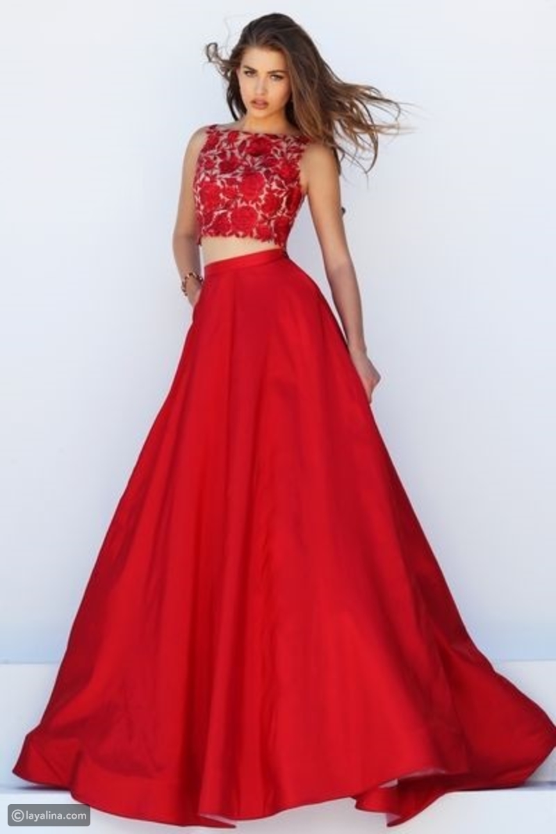 مجموعه فساتين باللون الاحمر لسهرات