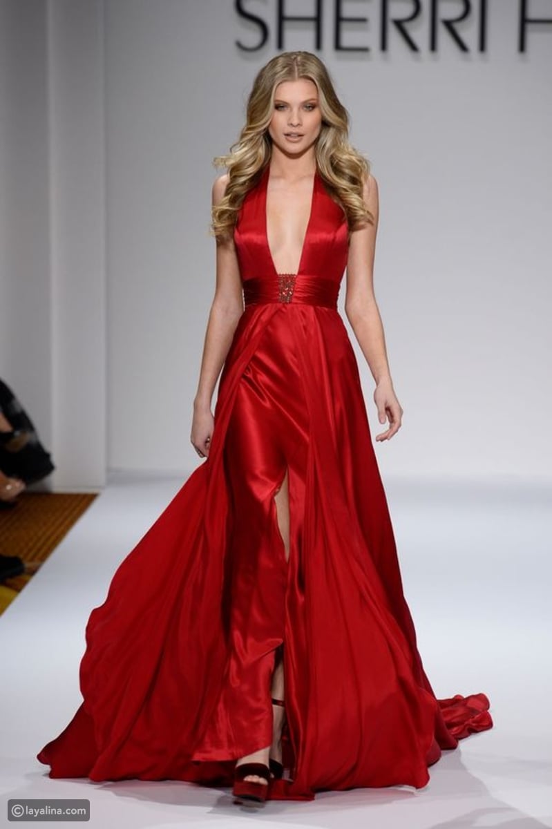 مجموعه فساتين باللون الاحمر لسهرات
