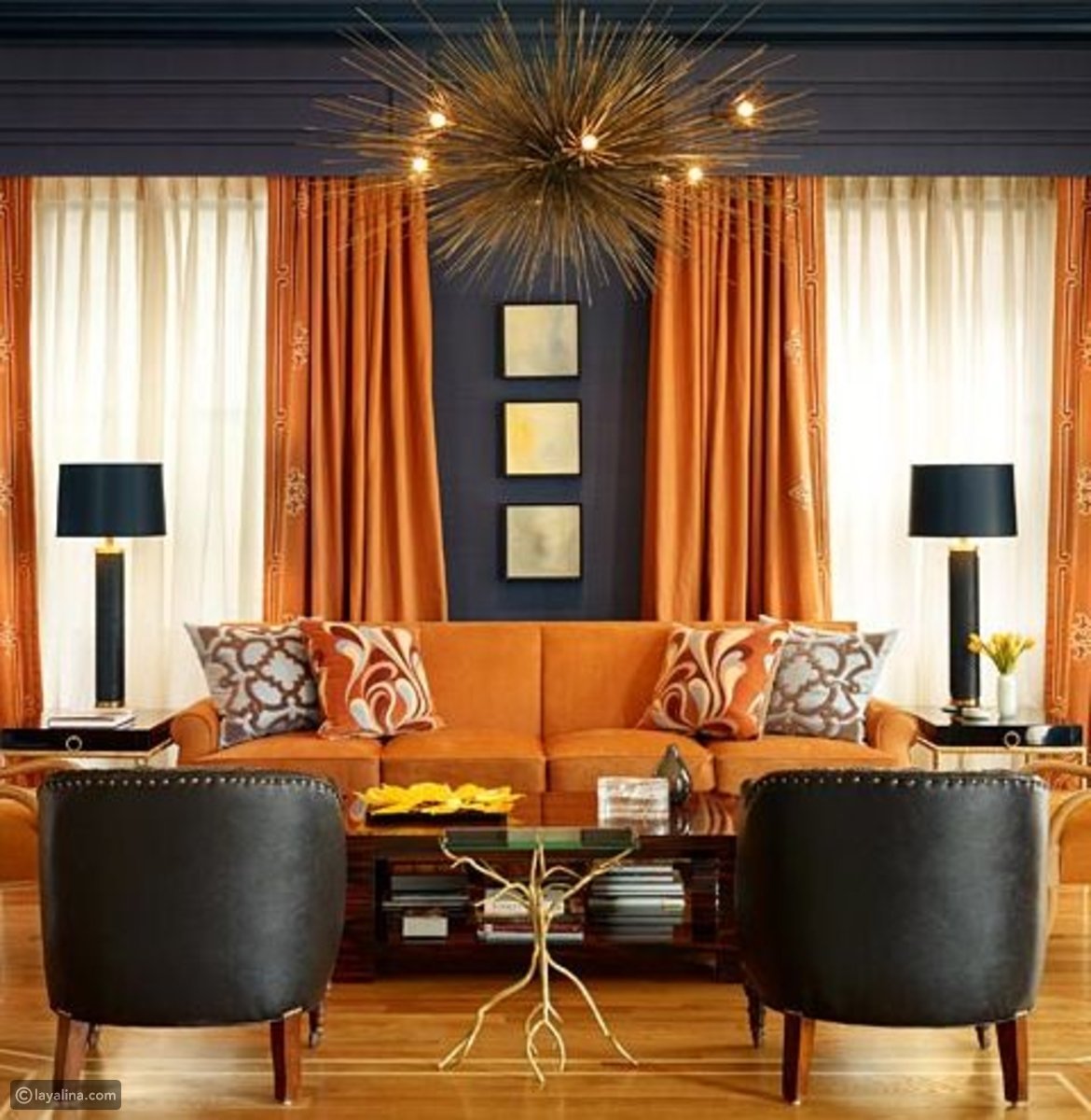 ديكورات ضيوف صغيره باللون البرتقالي