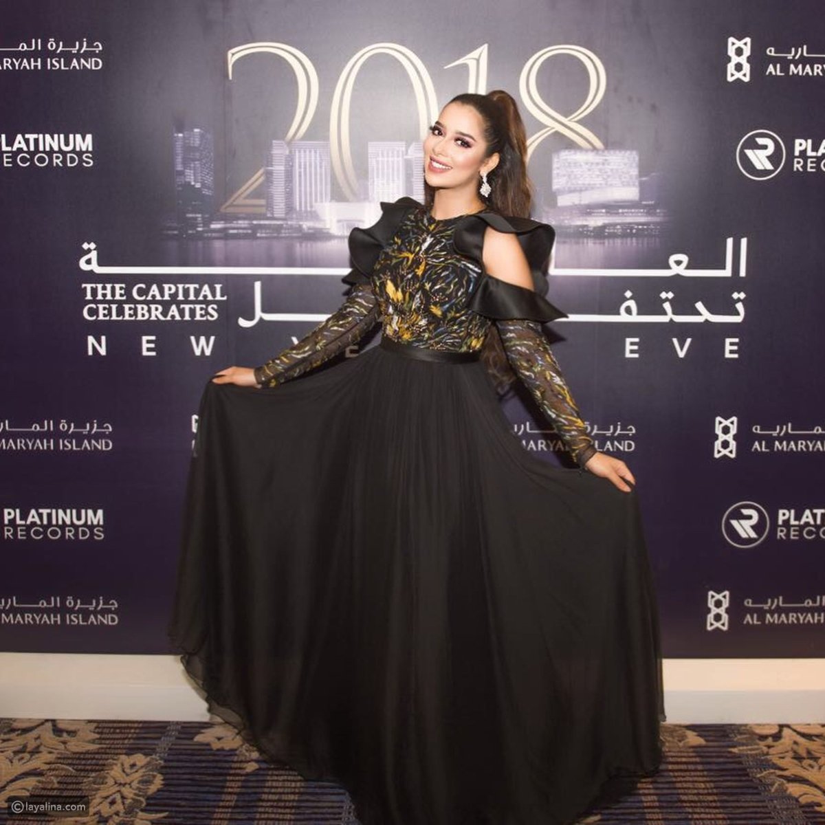 فستان بلقيس فتحي من تصميم رامي القاضي