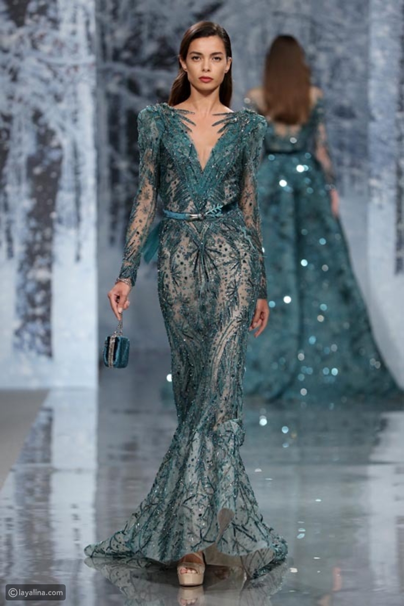 فساتين خطوبه باللون الاخضر المحتلف