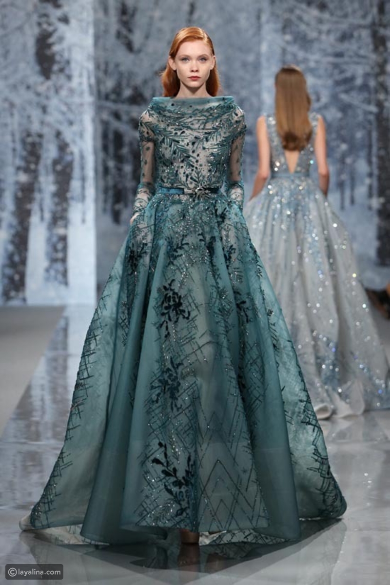 فساتين خطوبه باللون الاخضر المحتلف