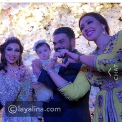 دنيا بطمة وابنتها غزل وزوجها