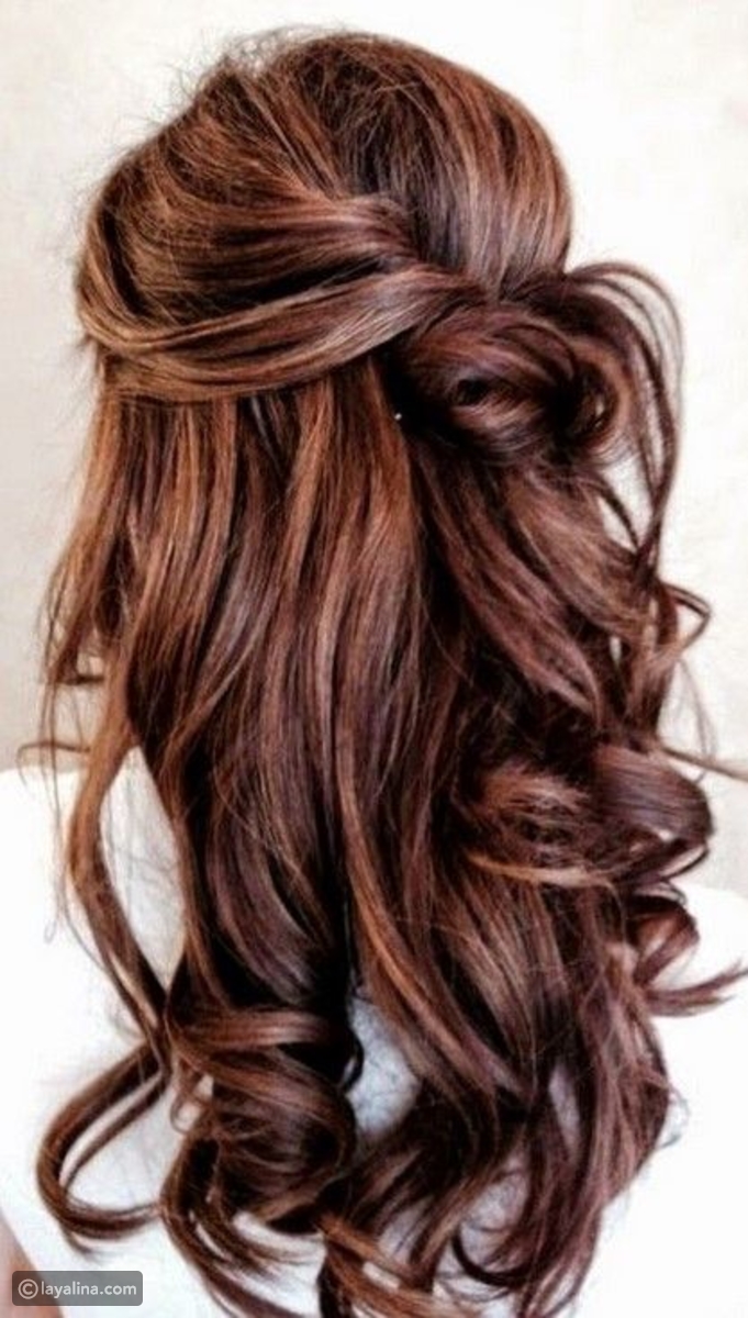 تسريحات ناعمه لشعر العروسه الطويل