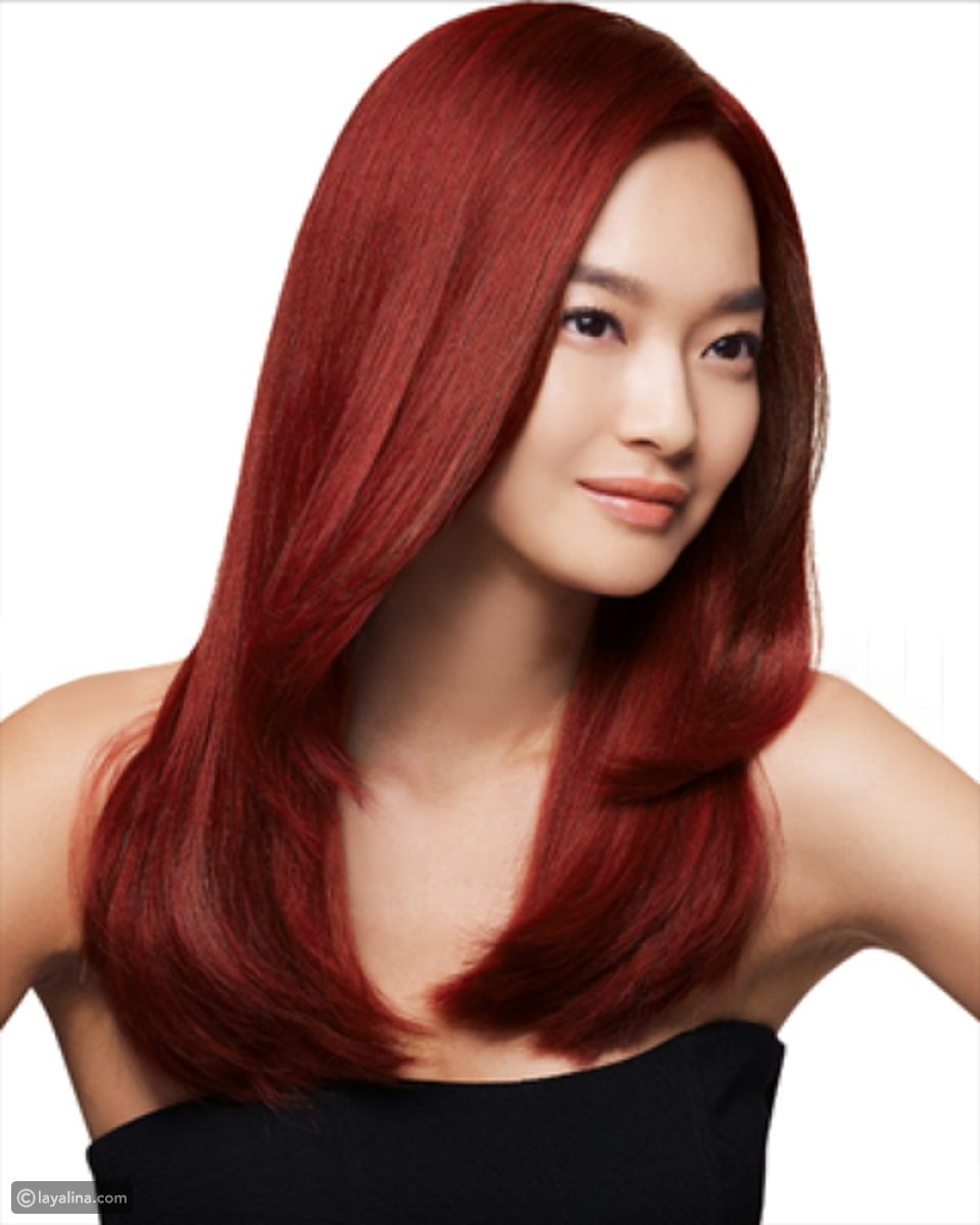 صبغات وتسريحات باللون الجرئ الاحمر