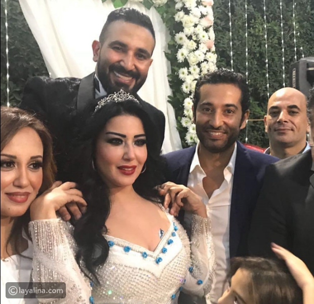 صور فستان سمية الخشاب في حفل عقد قرانها على أحمد سعد يقسم الجماهير