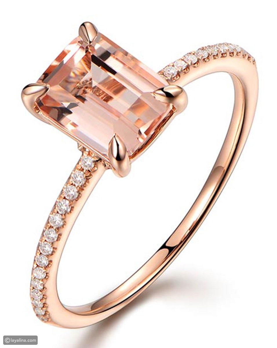 خاتم خطوبة ذهب وردي