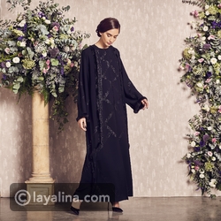 عياية من موزان لون أسود و تفاصيل دانتيل أبيض1