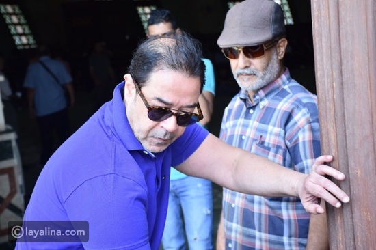 الفنان مدحت صالح في جنازة عمرو سمير