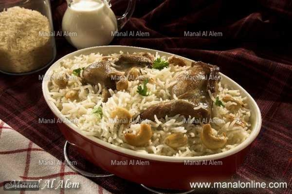 طاجن الأرز بالحمام من مطبخ منال العالم