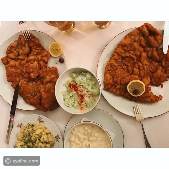 طعام العشاء الذي تناولته توبا وحبيبها في فيينا من صفحته على انستقرام