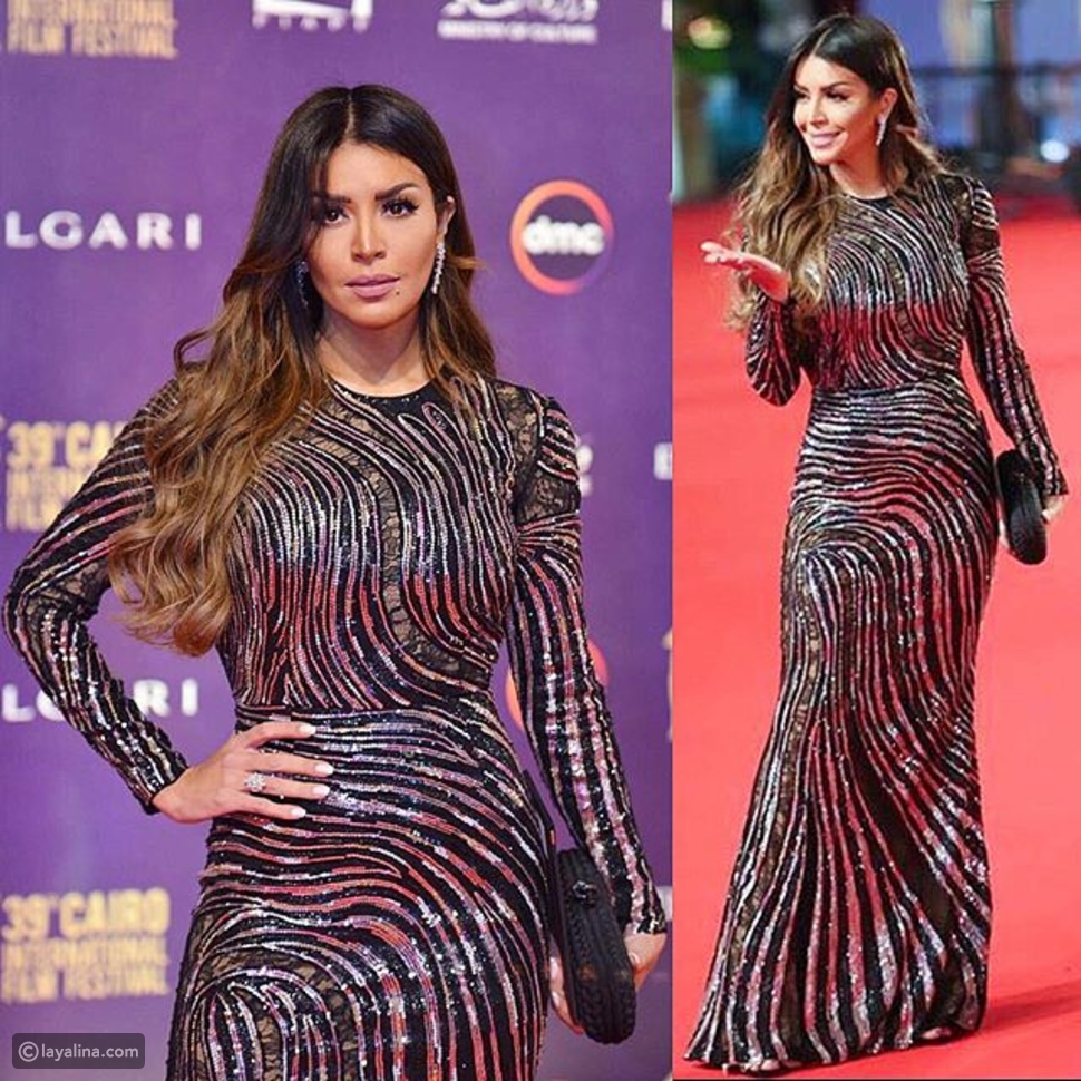 أمل بوشوشة بفستان من توقيع المصمم اللبناني زهير مراد