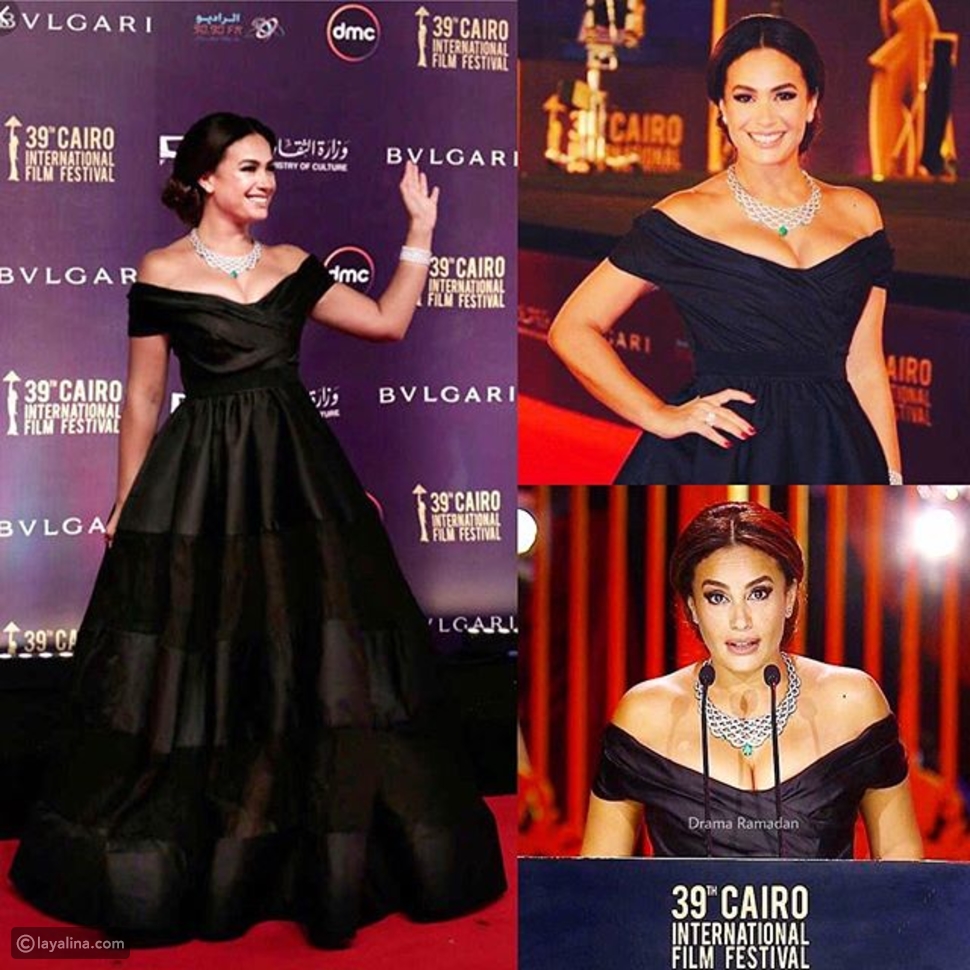 الممثلة التونسية هند صبري بفستان من توقيع المصمم ميهدي خليل