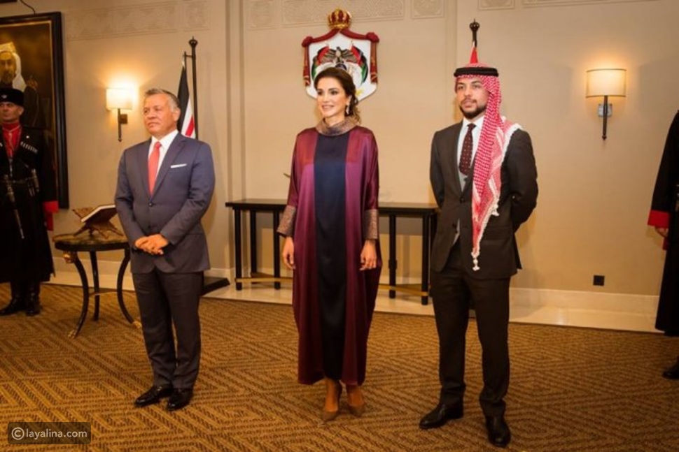 الأمير الحسين والملكة رانيا والملك عبدالله الثاني في عيد الاستقلال