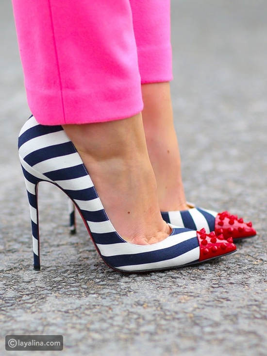 تجنبي ارتداء الأحذية المخططة