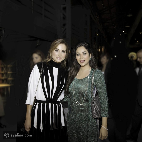 الملكة رانيا برفقة لجين عمران