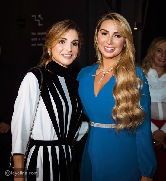 الملكة رانيا برفقة الإعلامية جويل ماردينيان