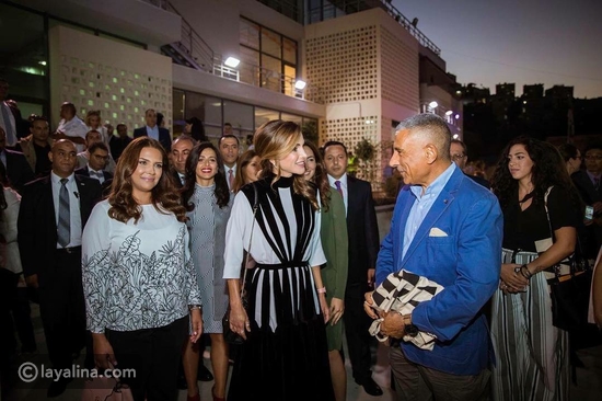 الملكة رانيا خلال حفل افتتاح أسبوع عمّان للتصميم